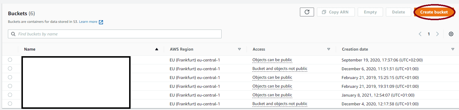 Create an AWS S3 bucket